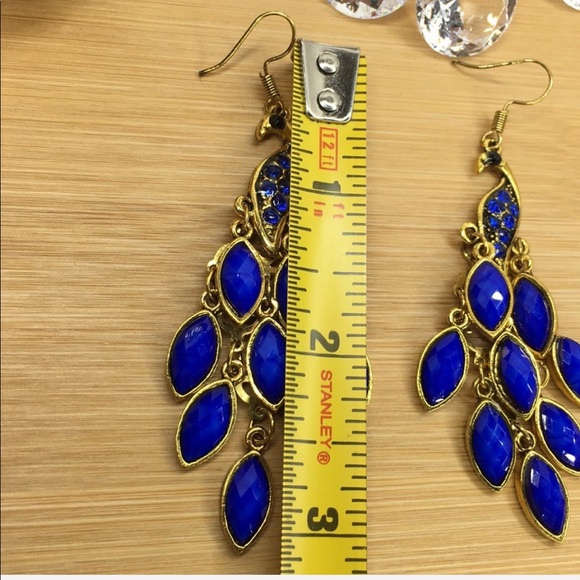Blue Peacock Earrings - Picture 4 of 6